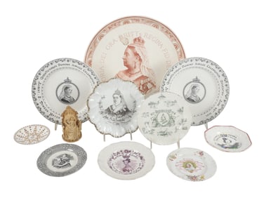 (10) Pieces Queen Victoria Themed Porcelain