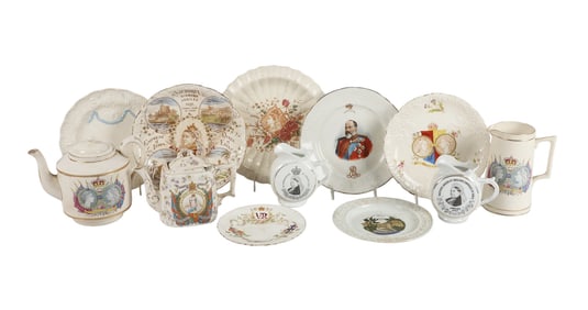 English Commemorative Porcelain Table Items