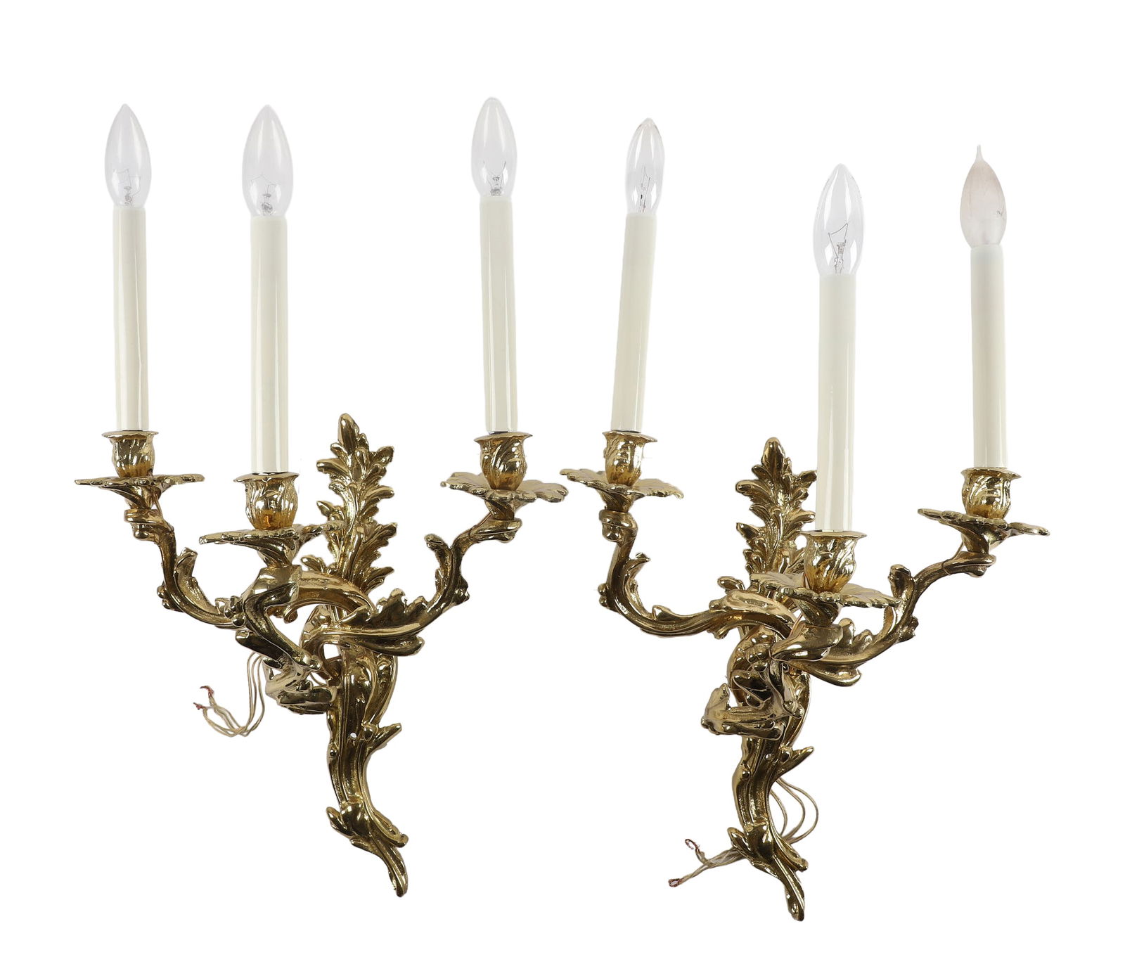Louis XV Style 3-Light Wall Sconce Pair (1 of 6)