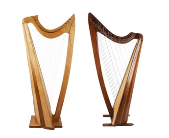 (2) Custom Made Lever Harps