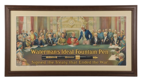 Watermans Ideal Fountain Pen Framed Lithograph