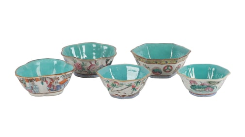 (5) Chinese Famille Rose Bowls
