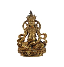 A Gilt Bronze Seated Figure of Jambhala