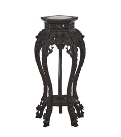 Chinese Pierced and Carved Rosewood Stand