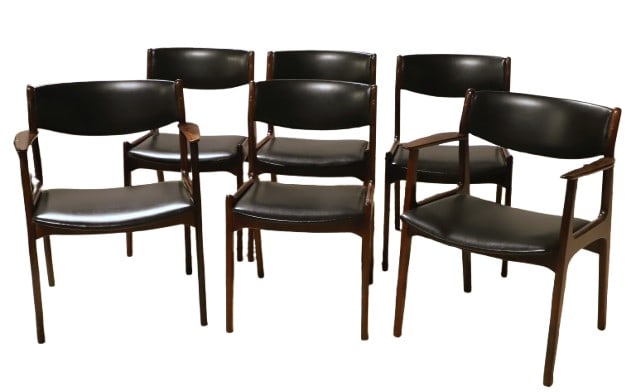 (6) Erik Buch style Danish MCM rosewood dining chairs (1 of 4)