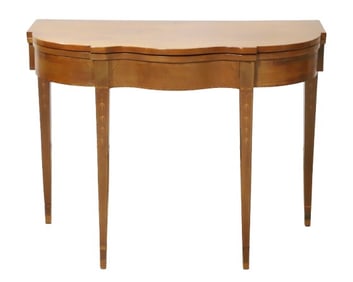 Mahogany Serpentine Demi-Lune Console