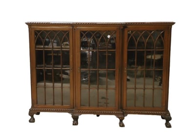 Mahogany 3-Door Bookcase