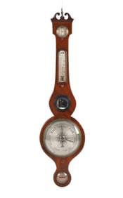 19th C Mahogany Case Wheel or Banjo Barometer