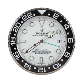 Rolex Watch Dealer Display Clock, White Dial GMT