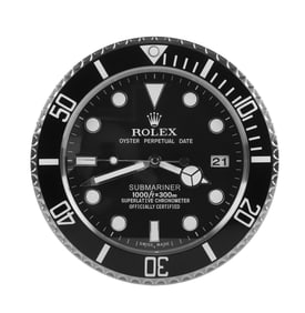 Rolex Watch Dealer Display Clock, Black Dial Daytona