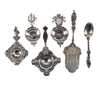 (6) Sterling, Silver and Silverplated Tea & Table Items