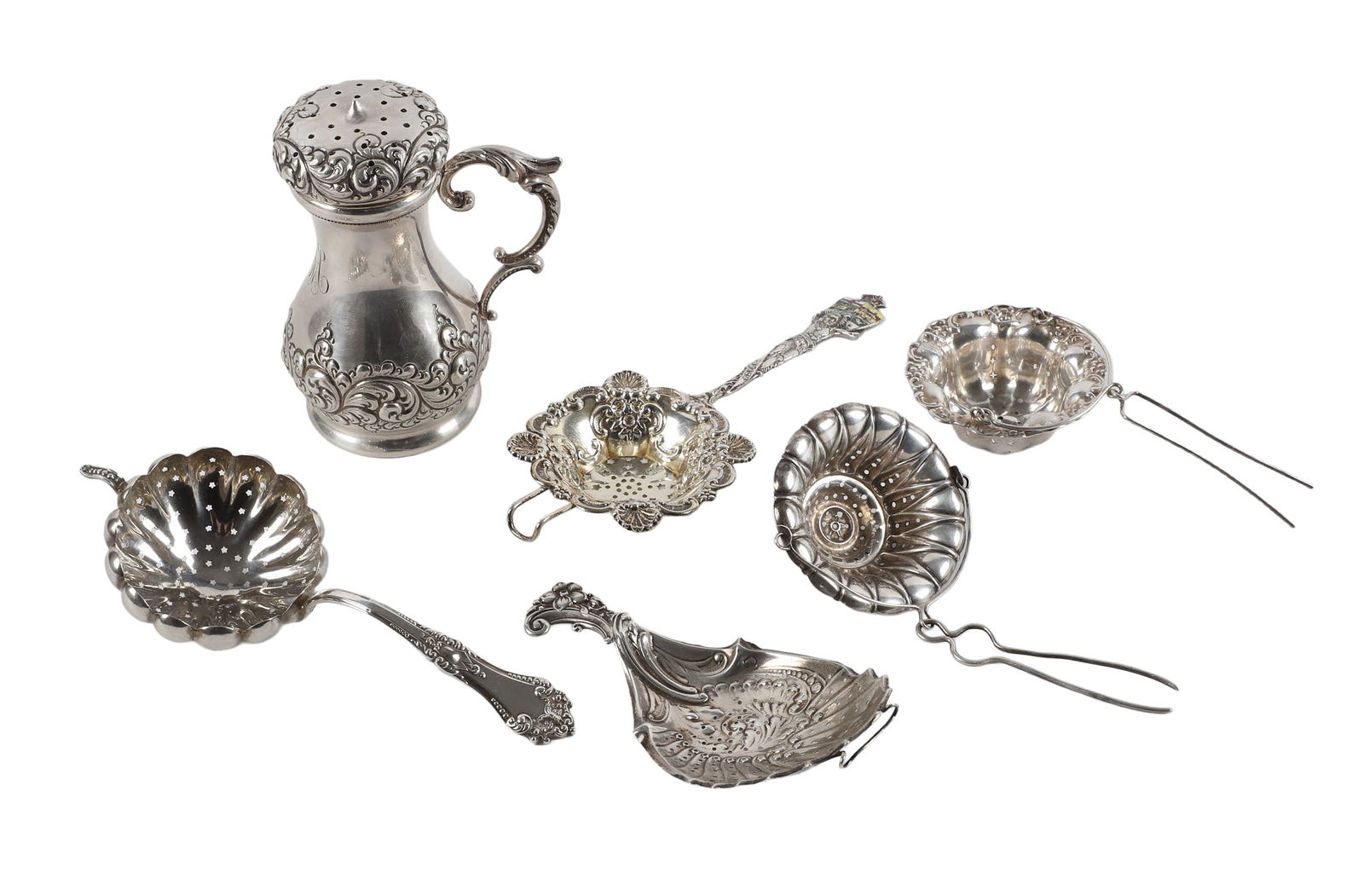 (6) Sterling Silver and Plated Tea Strainers & Shaker (1 of 13)