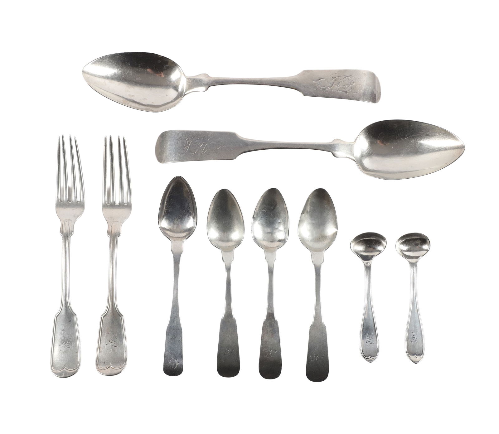 American Coin Silver Flatware Group, NY and VA (1 of 6)