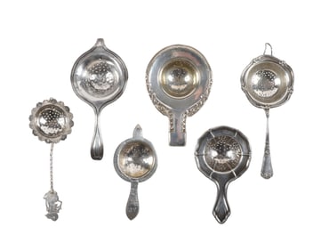 (6) Silver Tea Strainers