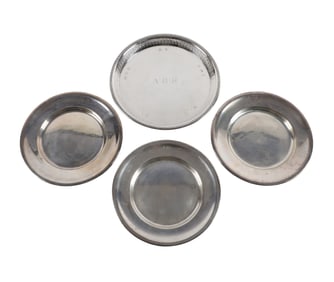 (4) Sterling Silver Bread and Butter Plates & Tray