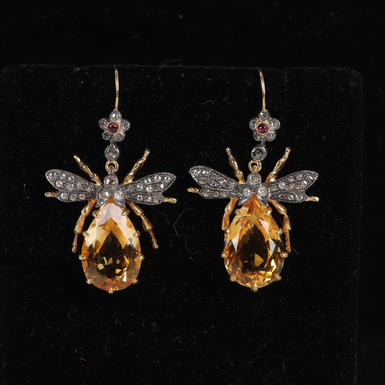 Georgian Style Bee Form Citrine Earrings (1 of 4)