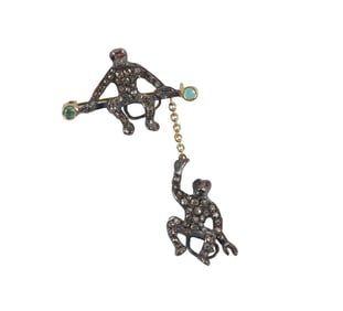 Georgian Style Monkey Brooch