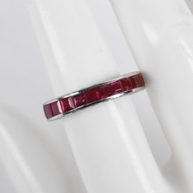 18K White Gold Ruby Eternity Band