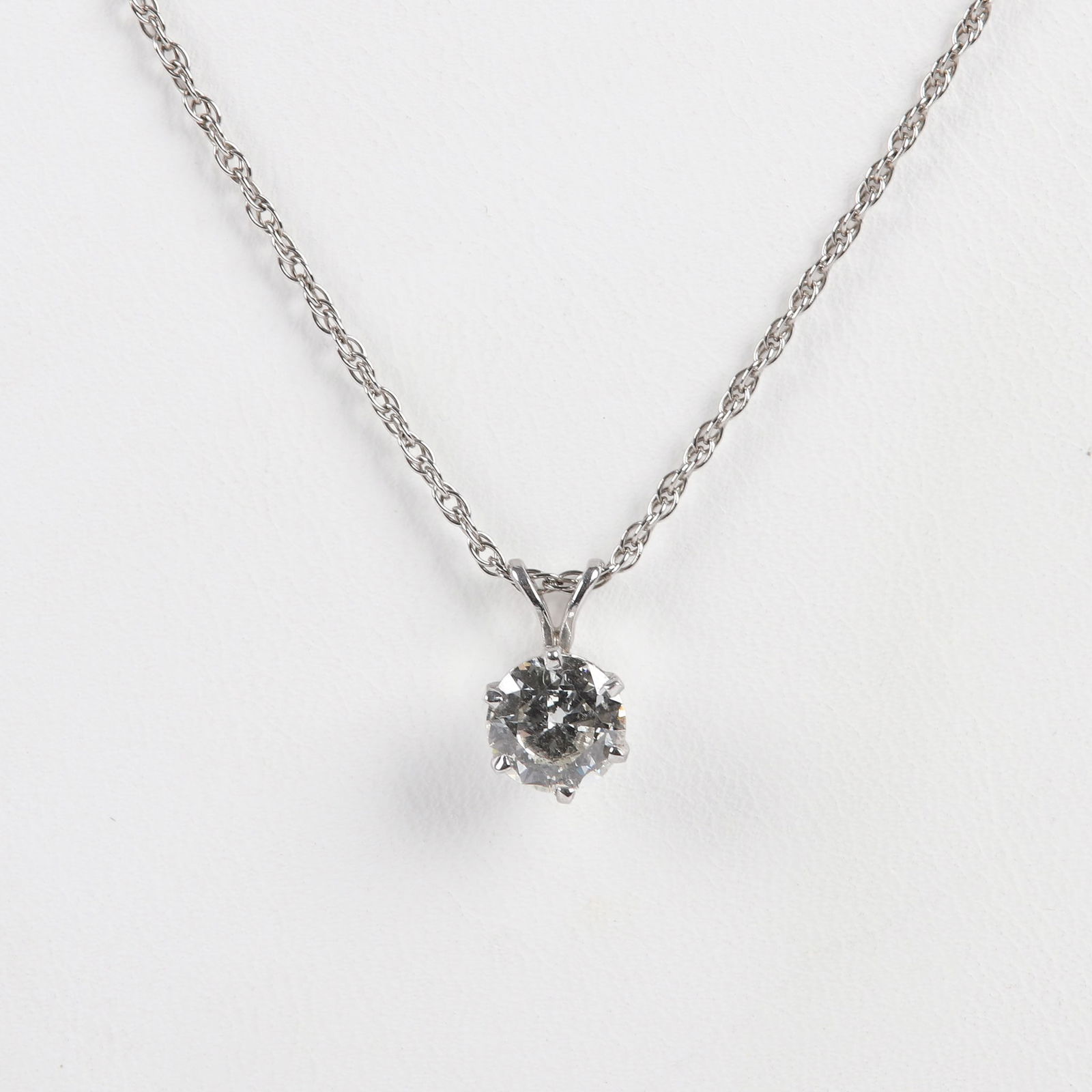 14K White Gold 1.22 Carat Diamond Necklace (1 of 6)