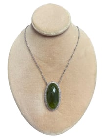 Sterling Silver Faceted Vesuvianite Pendant Necklace