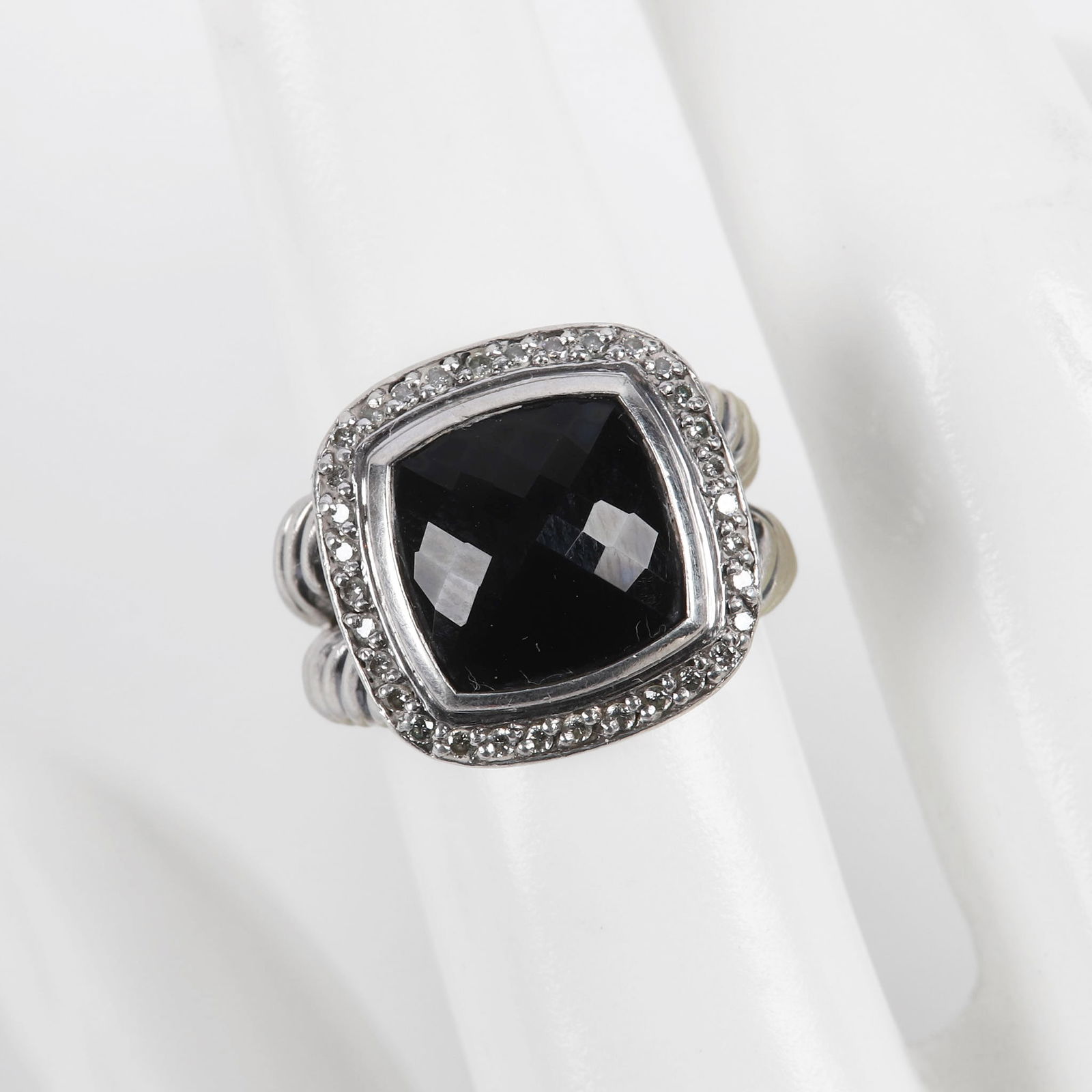 David Yurman Albion Black Onyx Diamond Pave Ring (1 of 4)