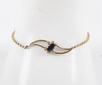 14K Sapphire and Diamond Bracelet