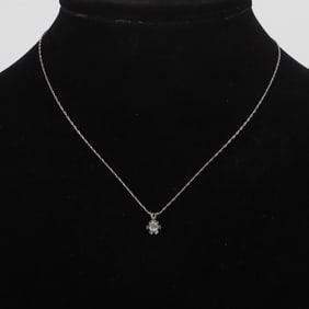 14K White Gold Diamond Necklace