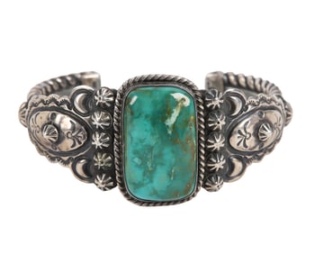 Darryl Becenti Sterling and Turquoise Bracelet
