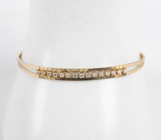 14K Gold Double Strand Diamond Bracelet