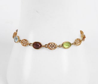 14K Gold Multi-Stone Bracelet