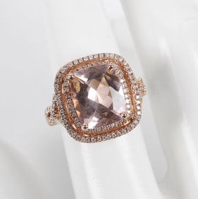 Rose Gold, Morganite and Diamond Ring