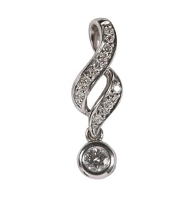 18K White Gold Diamond Pendant