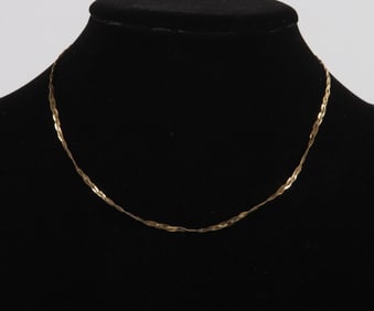 14K Yellow Gold Braided Chain Necklace