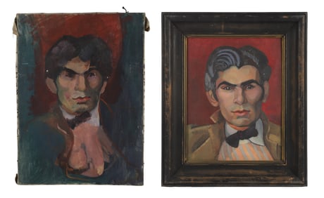 (2) Portrait Paintings Signed Roosevelt