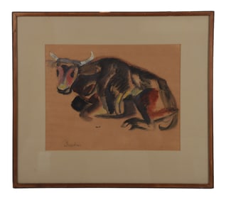 Paul Burlin "Resting Cow"