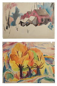 Carl Sprinchorn (2) Landscape Watercolors