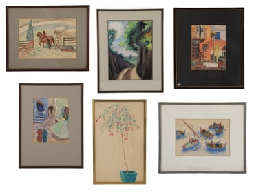 Gladys Roosevelt Dick (6) Modernist Watercolor Paintings