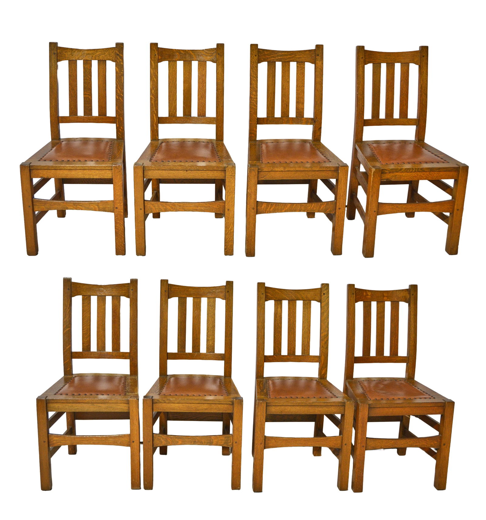 (8) Stickley Bros. Mission Arts & Crafts Chairs (1 of 12)
