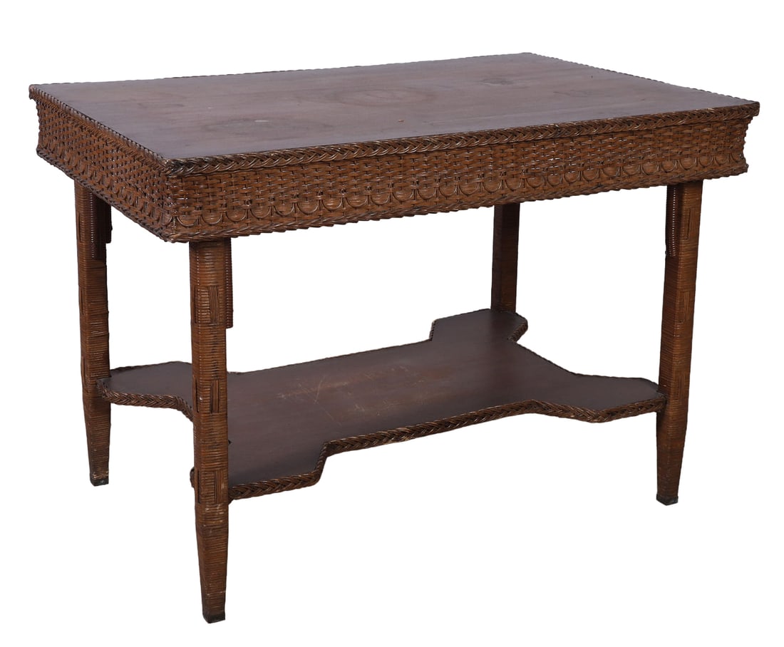 Heywood-Wakefield Wicker Library Table (1 of 10)