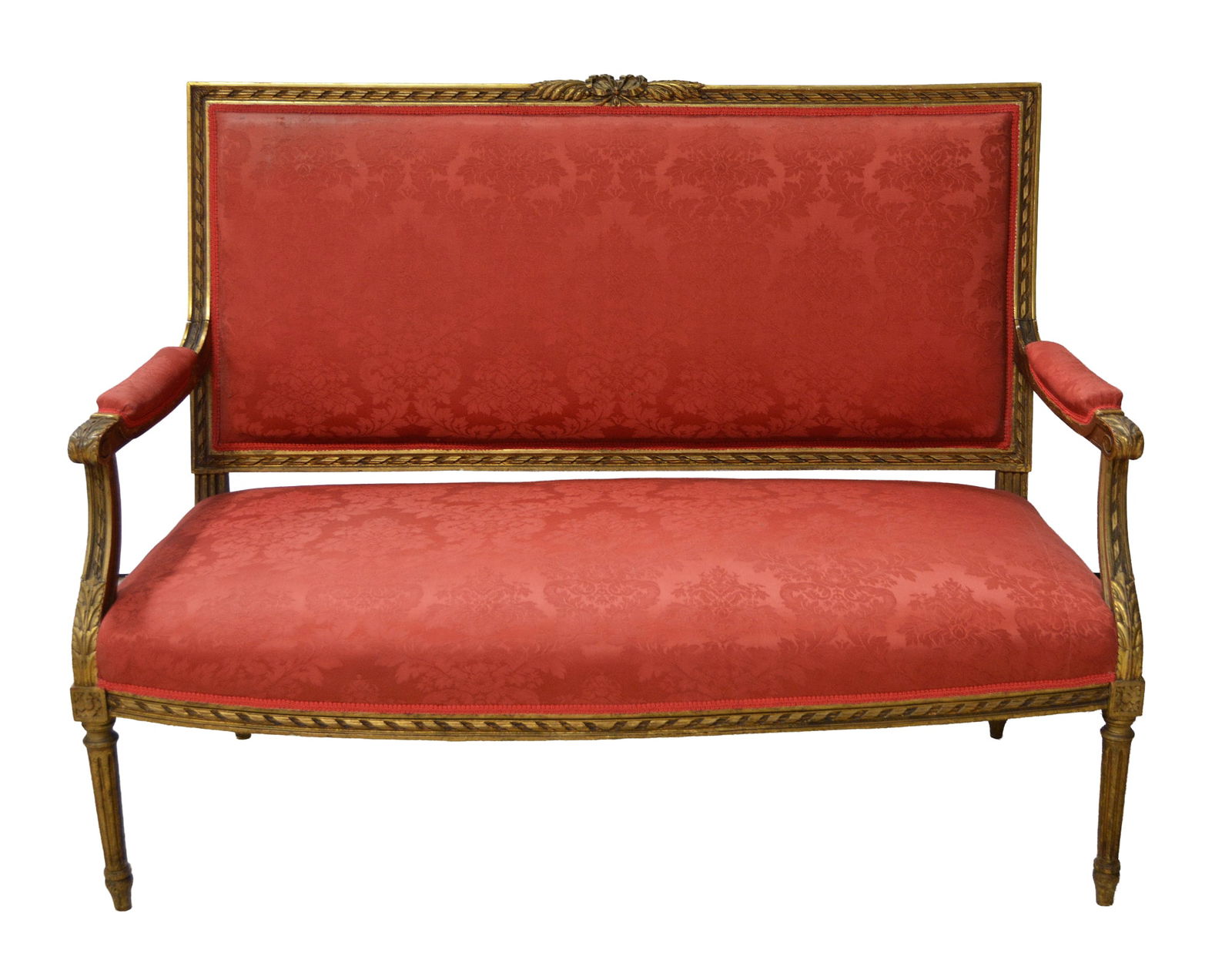 Louis XVI Style Giltwood Settee (1 of 7)