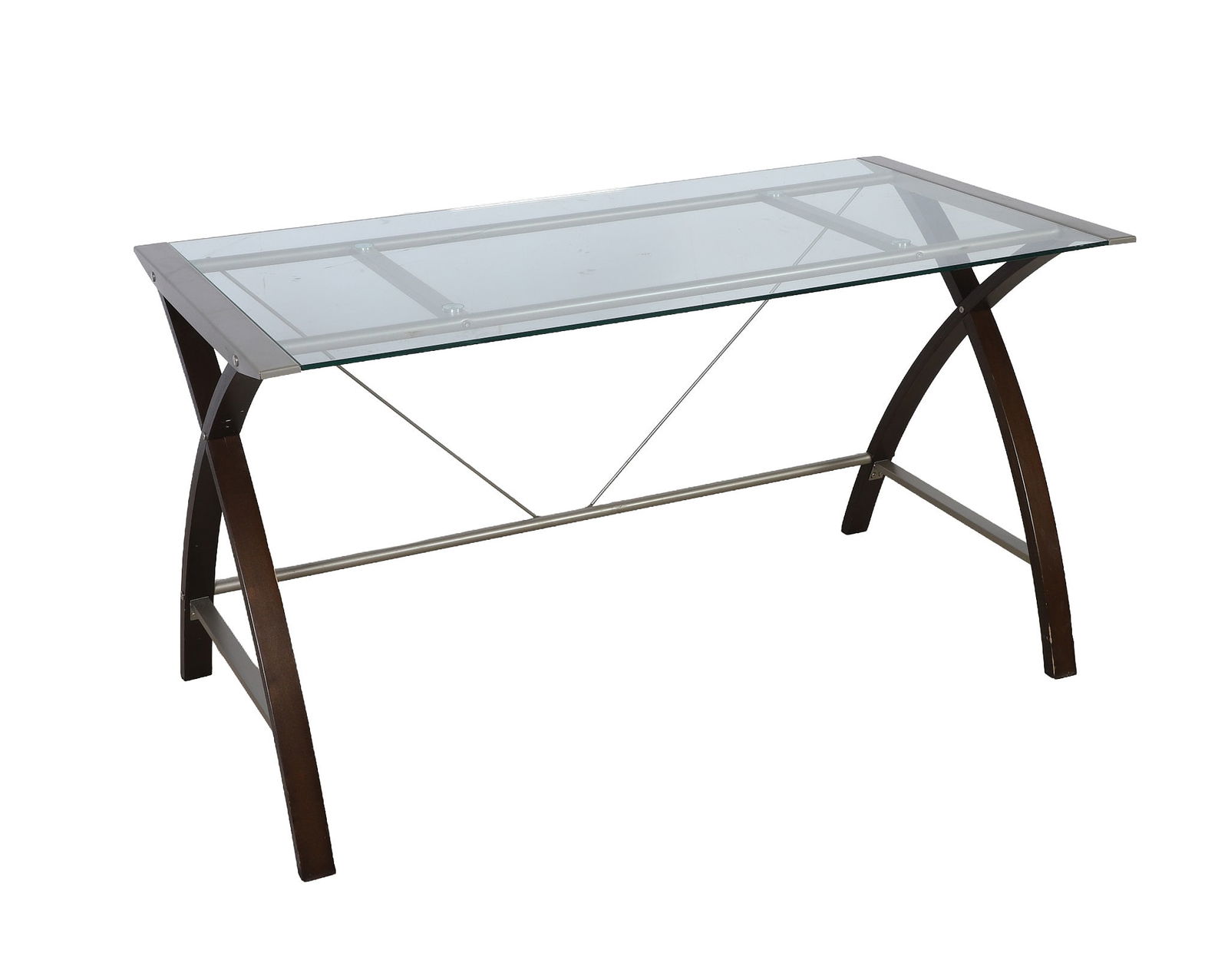 Modern Glass-Top Writing Desk (1 of 6)