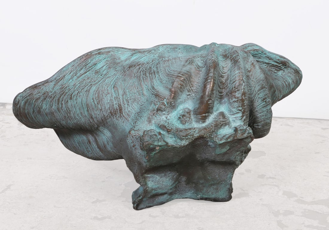 Patinated Oversized Clamshell Vessel - 8