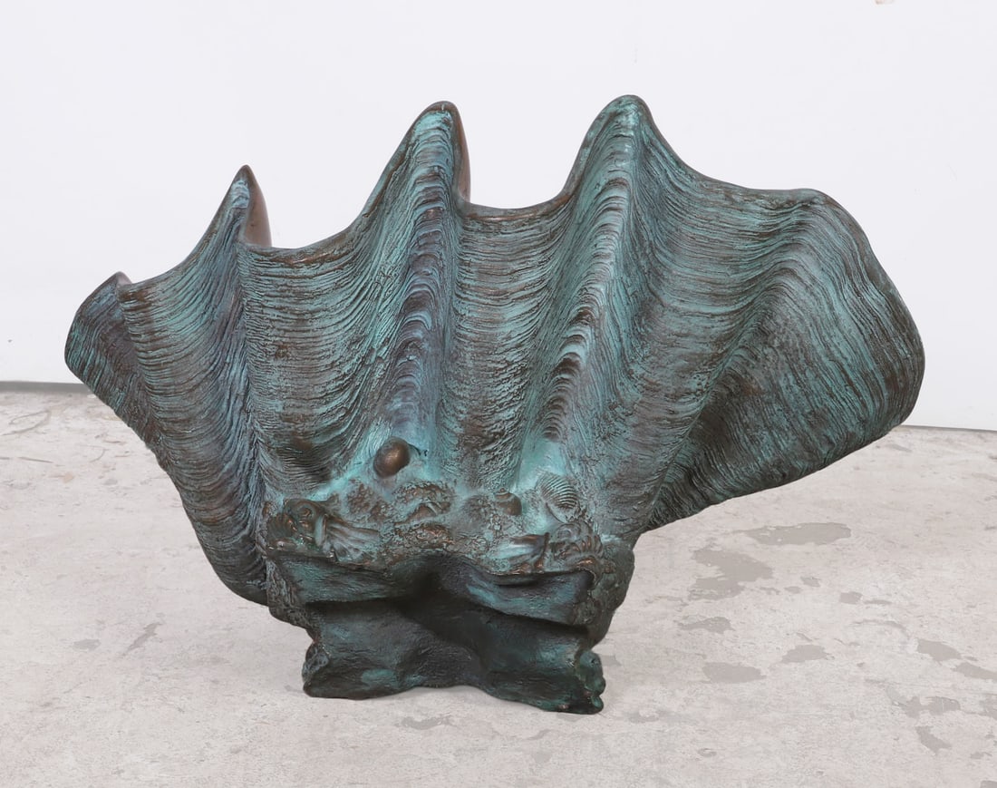 Patinated Oversized Clamshell Vessel - 9