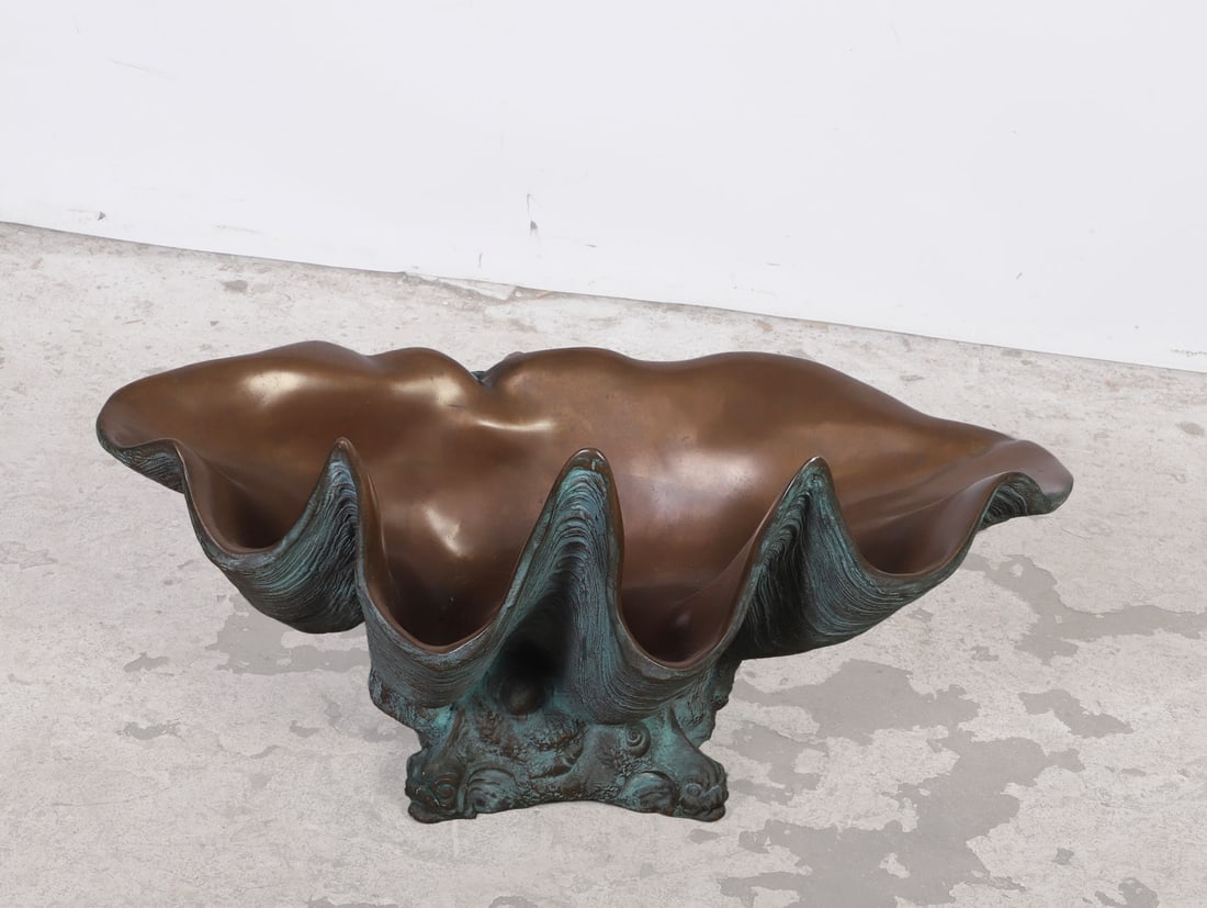 Patinated Oversized Clamshell Vessel - 2