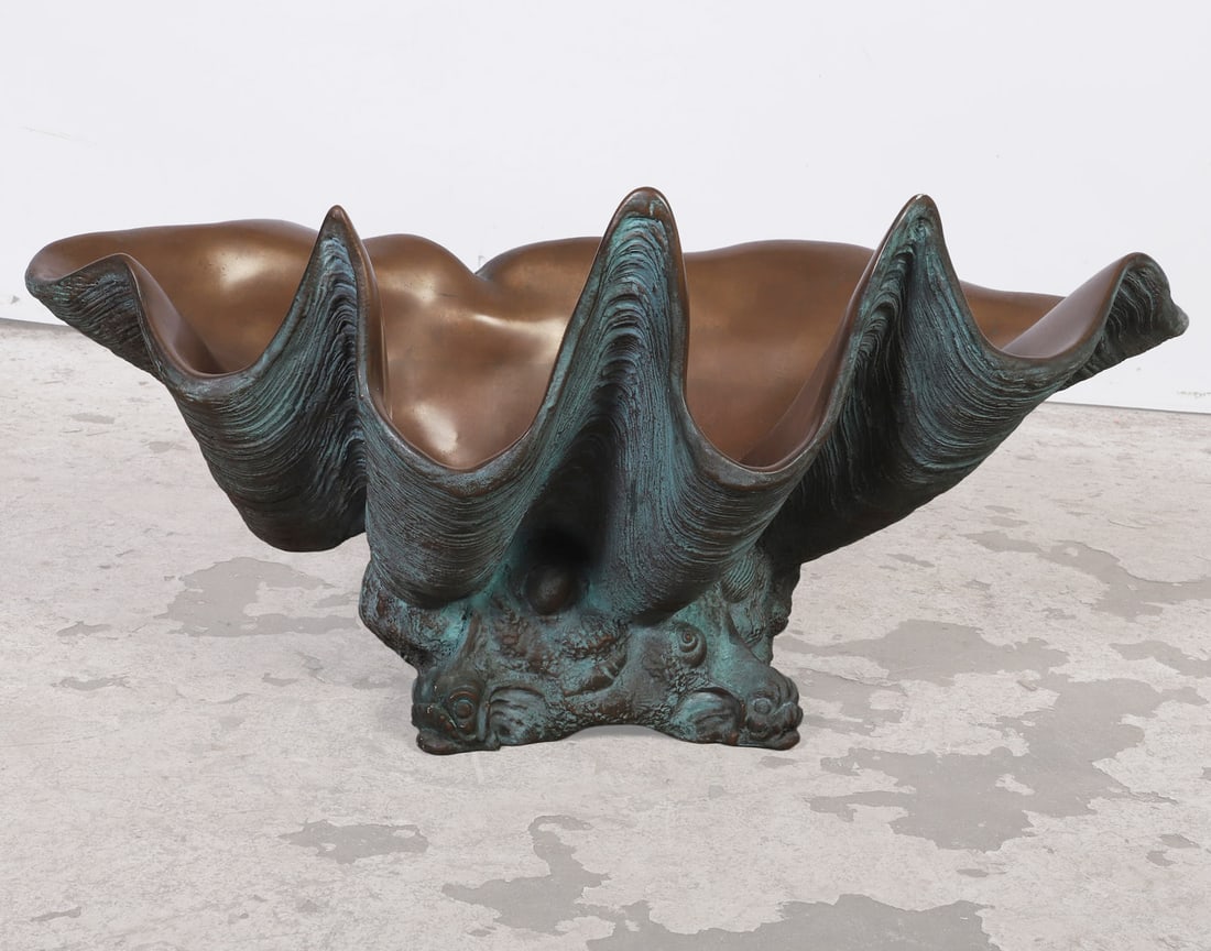 Patinated Oversized Clamshell Vessel - 3