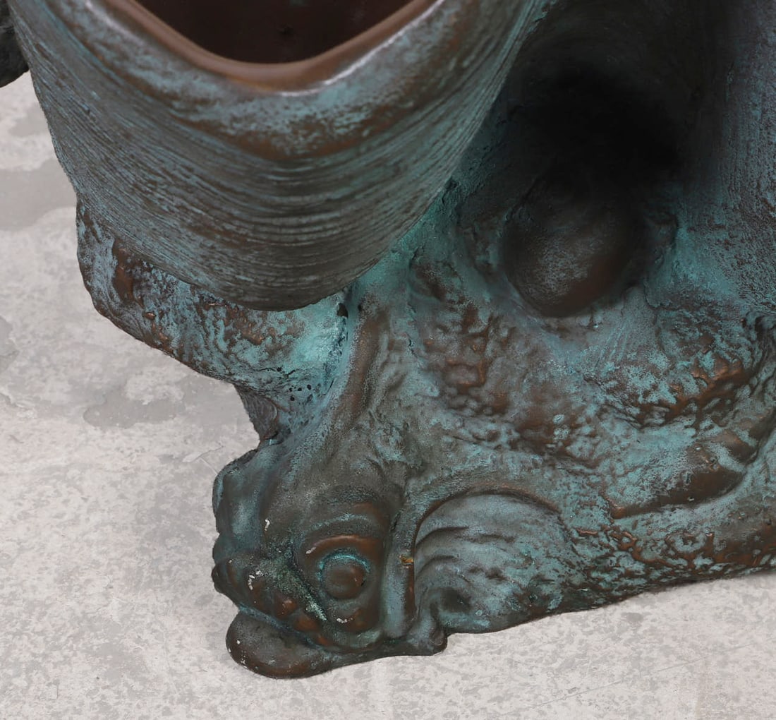 Patinated Oversized Clamshell Vessel - 4