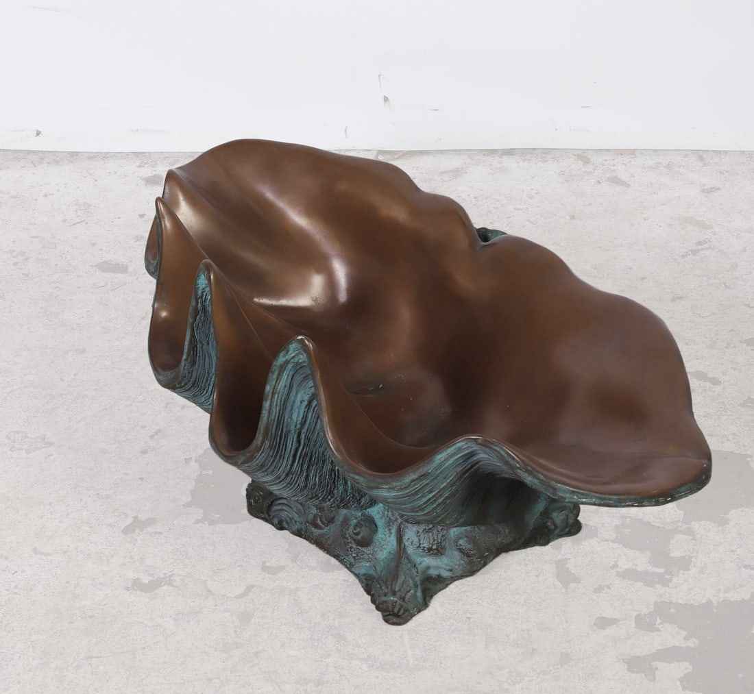 Patinated Oversized Clamshell Vessel - 6