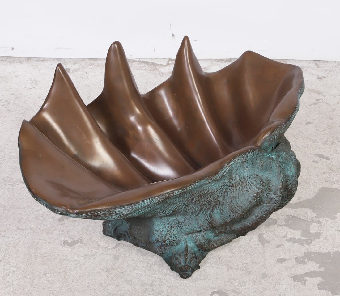 Patinated Oversized Clamshell Vessel - 7