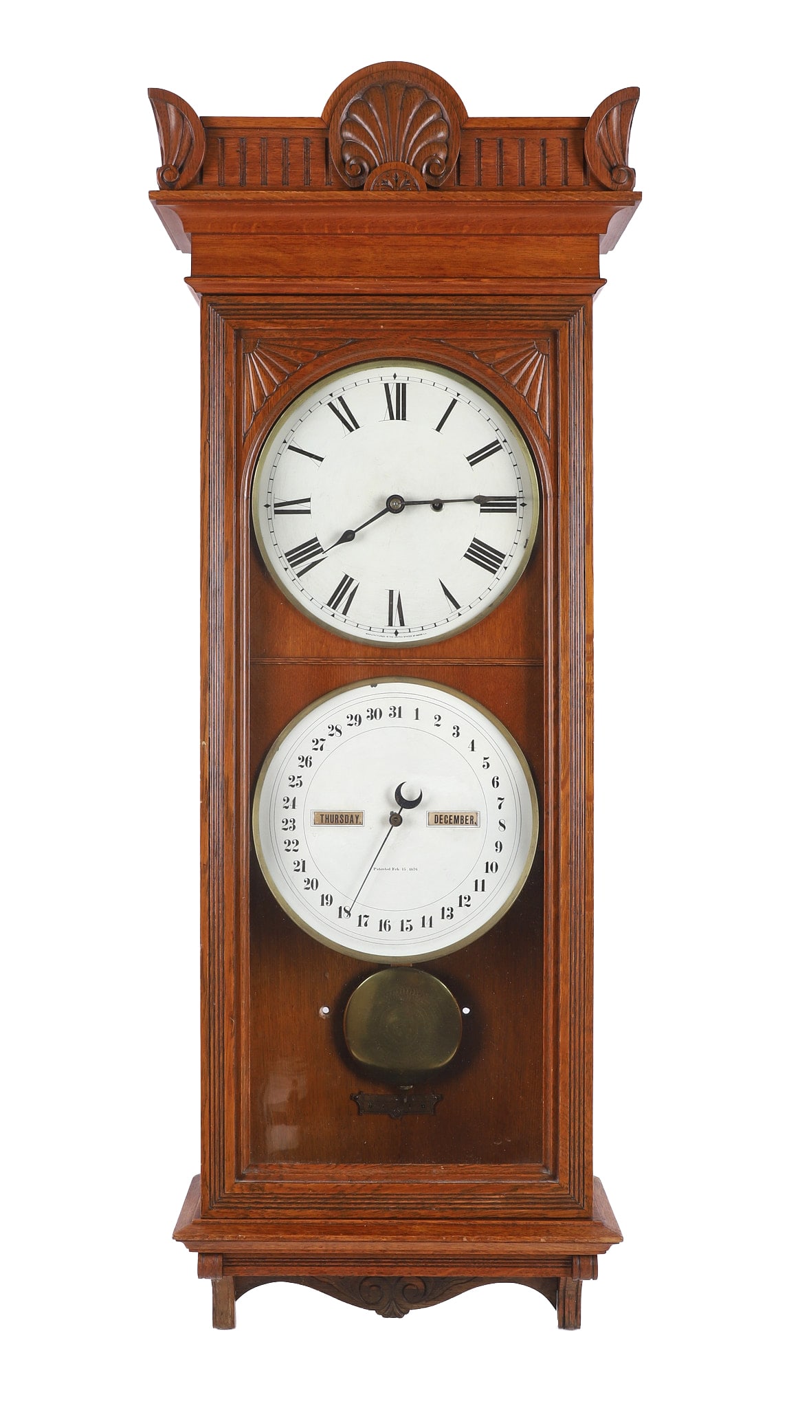 Seth Thomas #12 Double Dial Calendar Clock (1 of 11)