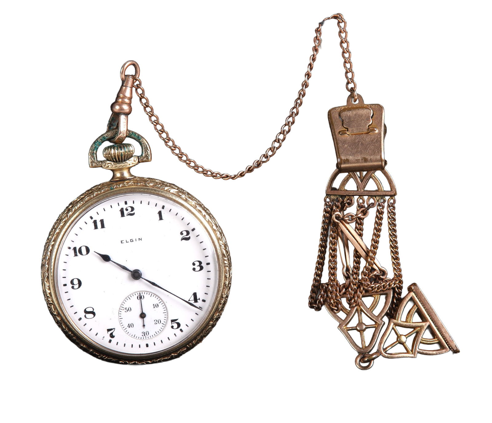 Elgin National Watch Co. Pocket Watch & Fob (1 of 13)